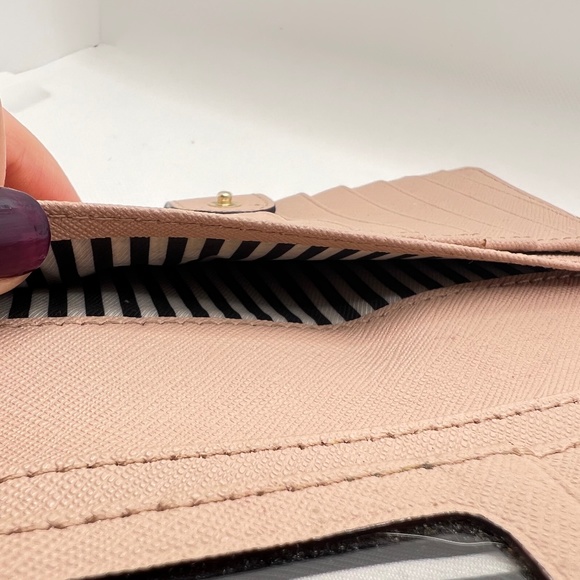 Kate Spade Wallet Pink and White with Gold Accents - Picture 7 of 11